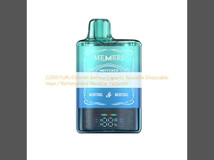22000 Puffs 650mAh Battery Capacity Reusable Disposable Vape / Rechargeable Nicotine Vaporizer