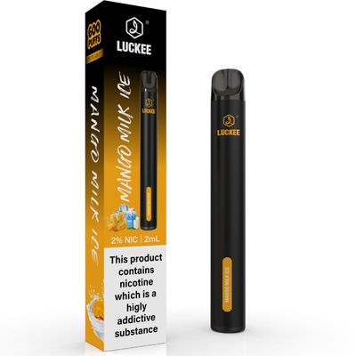 2ml Eliquid 2% Nicotine Smoking Vaporizer Pen 600 Puff Vape TPD Certification