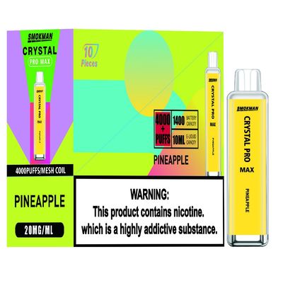 Dispositivo de vaporização descartável de 10 cores / Dispositivo de caneta vaporizante descartável de cristal