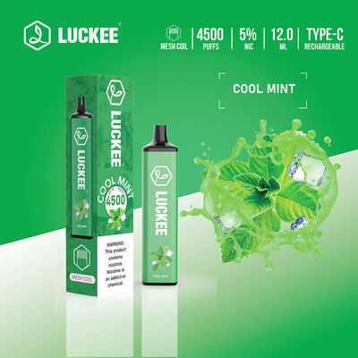 12ml 4500puffs Disposable Vape Pen mesh coil rechargeable 5% salt nicotine LUCKEE S