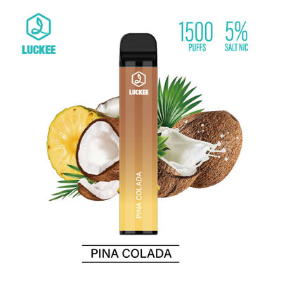 Non Rechargecable Fruit Flavored Disposable Vapes 1500 Puffs 5ml E Liquid 5% Salt Nic